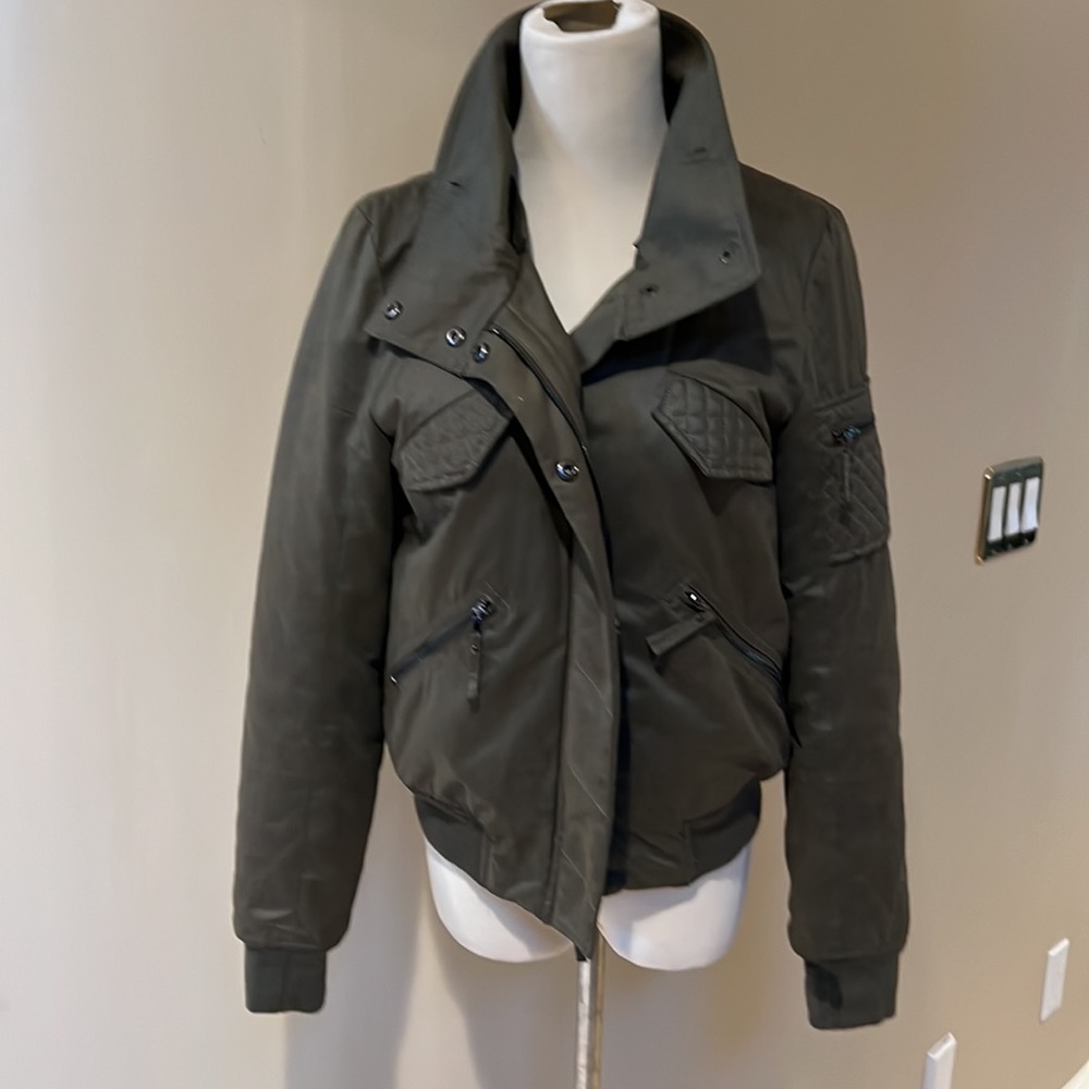 Generation Love Olive Puffer w/ Removable Raccoon Collar M